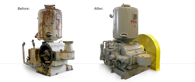 Before and After PSI Vacuum Pump Repair