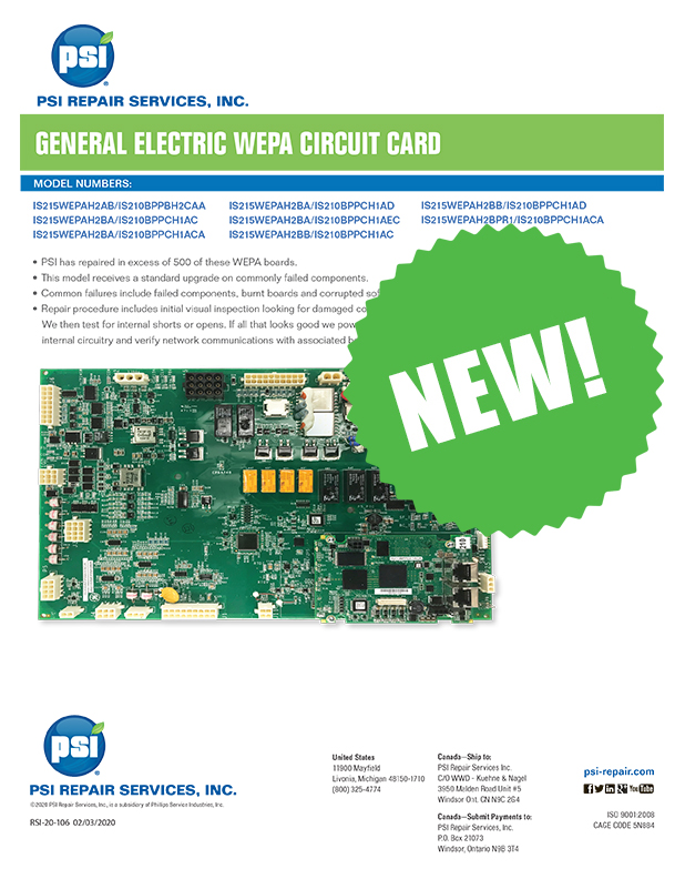 GENERAL ELECTRIC WEPA CIRCUIT CARD