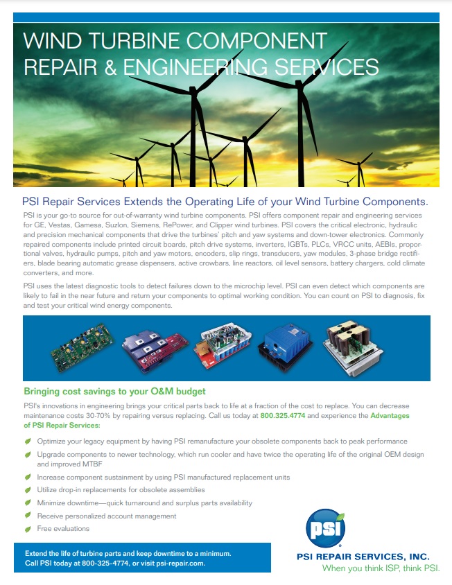 Wind Turbine Component Repair & Engineering Services